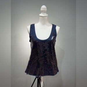 CLEARANCE! Navy J. Crew Collection Sequin Tank Size M VGUC